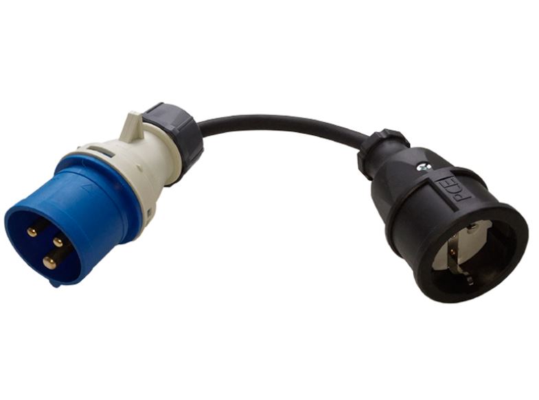 Adapterkabel CEE han - Schuko hun  30cm